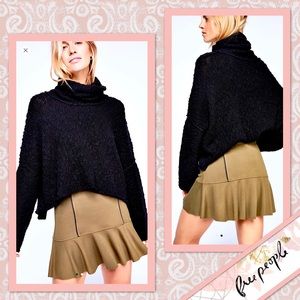 Free People Highlands Mini Skirt in Dark Military (Tan/Olive/Army)